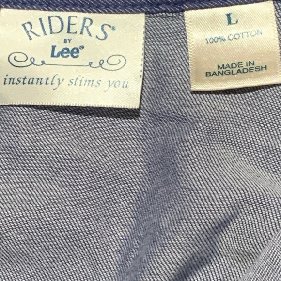 Cute colorful comfy Chevron stripe print dress sz L denim top shirt blue purple - Picture 16 of 16